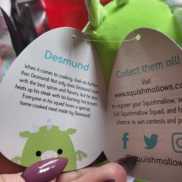 Desmund the Green Dragon Squishmallow 5in - Picture 5 of 5